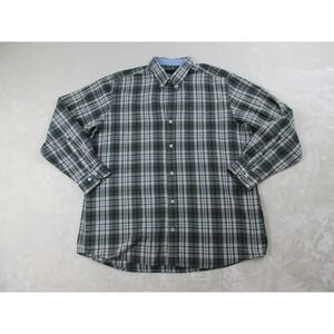 VINTAGE Tommy Hilfiger Shirt Mens Extra Large Green Button Up Long Sleeve*